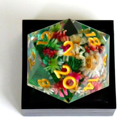 NEW - Single Dice‎ (Die) - Spring Sanctuary - 34mm D20 - Dungeons and Dragons - Picture 6 of 6